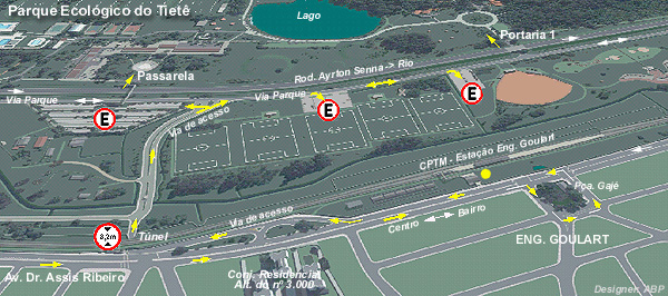 Mapa do Estacionamento Parque Ecológico Tietê