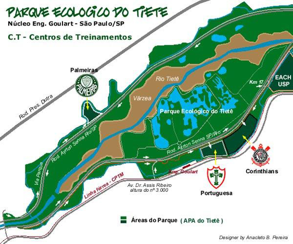 Mapa Parque Ecológico do Tietê